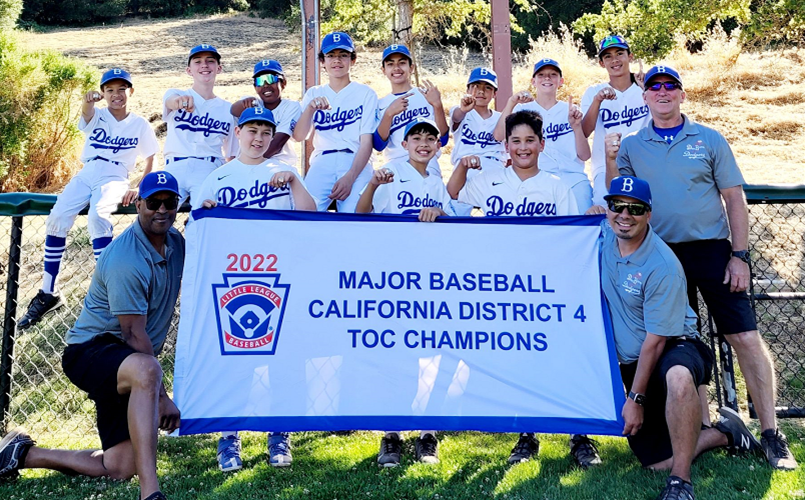 Alameda Majors Dodgers District 4 TOC Champions!
