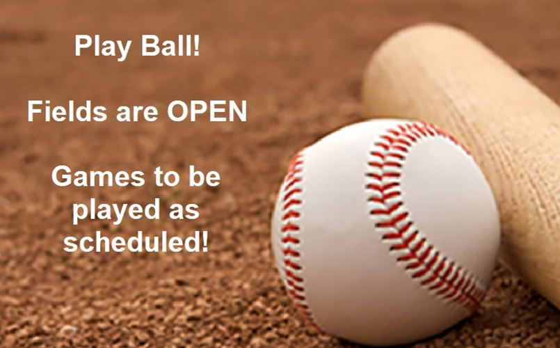 03/23 Fields are OPEN, Games to be played as scheduled