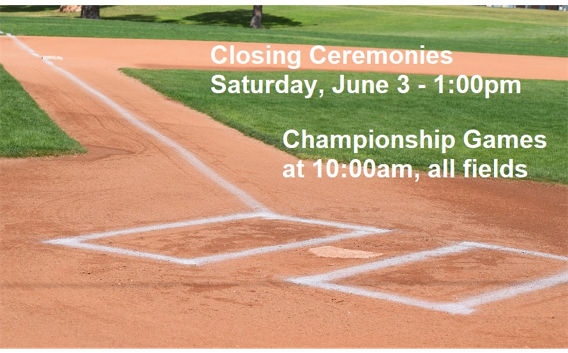 Closing Ceremonies - Saturday, June 3 - 1:00pm
